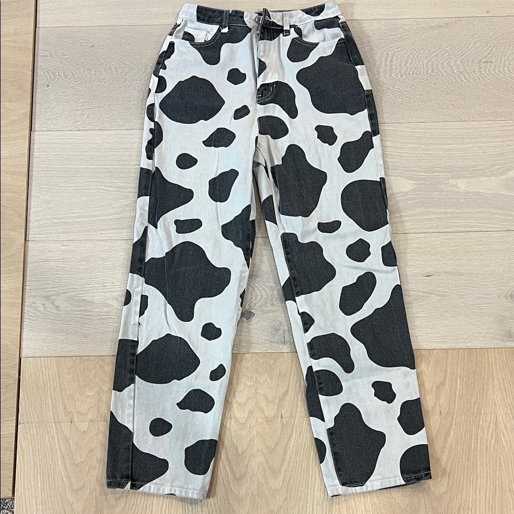 Cow print Nasty Gal jeans